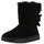 VAN HILL Damen Warm Gefütterte Winter Boots Stiefeletten Bequeme Kunstfell Schuhe Flache Schleifen Stiefel Profilsohle Booties 209776 Schwarz 37 - 37 EU