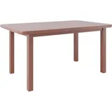 Rechteckiger Esstisch LEON 4 Massivholz Kastanie ausziehbar 120-150x70 cm - Braun