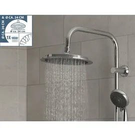 Schütte AQUASTAR Überkopfbrause-set, Chrom/anthrazit, mit Ablage