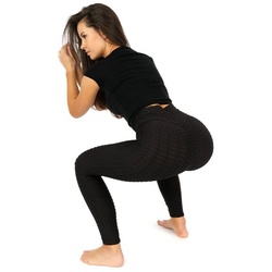Selenzia Leggings Selenzia Damen Push Up Leggings Anti Cellulite Yoga Sport Gym Hose schwarz L/XL