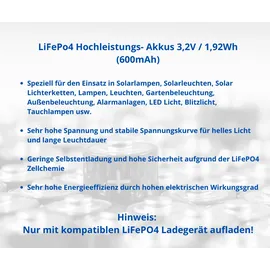 Akkuman SET Nitecore D2 Ladegerät + 2x 14500 AA Solar Akku LiFePo4 3,2V 600mAh