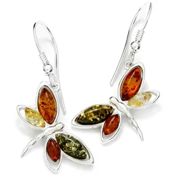 Paar Ohrhänger OSTSEE-SCHMUCK "Ostsee-Schmuck Ohrhänger Schmetterling Ohrhänger Schmetterling", weiß, Ohrringe, Damen, 38 x 18mm, Silber 925 (Sterlingsilber)