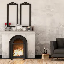 Relaxdays Funkenschutzgitter Metall 61 x 54 cm Schwarz