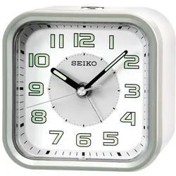 Seiko QHE128A Wecker ohne Ticken weiß / silber
