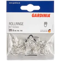 GARDINIA T-Rollringe Silber/Transparent 20-er Pack