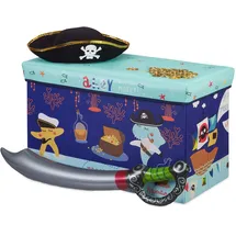 Relaxdays Sitzbox 50 l 1-tlg. dunkelblau