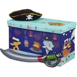 Relaxdays Sitzbox 50 l 1-tlg. dunkelblau