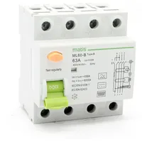 MATIS FI Schutzschalter Typ B allstromsensitiv 300mA/63A 4-Pol Intertek