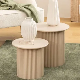 Atmosphera Createur d’interieur Atmosphera - Set aus 2 klapptischen eino beige 40x40x38cm