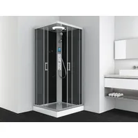 Sanotechnik Komplettdusche MIAMI, BxT: 90x90 cm, Sicherheitsglas, LxBxH: 90x90x215cm schwarz