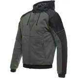 Dainese Daemon-X Safety Hoodie Full Zip, Motorrad Fleecejacke, Mesh Gewebe, Schulter Und Ellbogenprotektoren, Herren Motorradjacke, Grün/Schwarz, 50