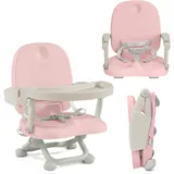 Sitzerhöhung Tragbar Hochstuhl Baby Booster Sitz mit Tablett Klappbar Kindersitzerhöhung (Rosa)