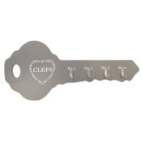 Mojawo Schlüsselkasten Schlüsselboard Schlüsselbrett Schlüsselleiste Schüsselkasten 4 Haken B38cm Grau