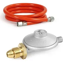 Wiltec Druckminderer 1,5 m Gasschlauch rot/silberfarben