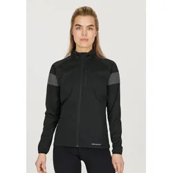 Laufjacke ENDURANCE "Belen", Damen, Gr. 42, grau (schwarz, anthrazit), 100% Polyester, unifarben, sportlich, kurz, ohne Ausschnitt, Langarm, Jacken, in atmungsaktiver und wasserabweisender Qualität