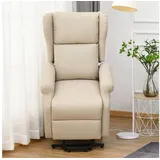 Homcom Aufstehsessel Leinen 72,5 x 94 x 109 cm creme