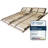 Verstellbarer Lattenrost 160x200, 7 Zonen, 28 flexible Leisten, 2x Lattenrost 80x200, Ergonomischer Lattenrost, hergestellt in Deutschland, Rahmen ...