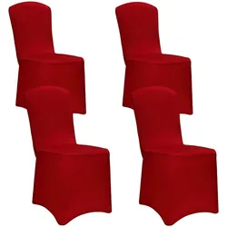 DETEX® 4er Set Stretch Hussen Rot ÖKO-TEX® Zertifiziert Weihnachten Überzüge