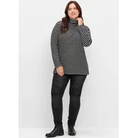 Sheego T-Shirt Rollkragenshirt schwarz 56/58