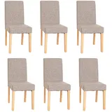 chefgastro Esszimmerstuhl Textil grau 6er Set