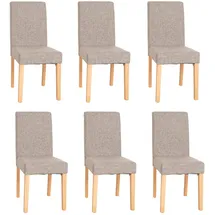chefgastro Esszimmerstuhl Textil grau 6er Set