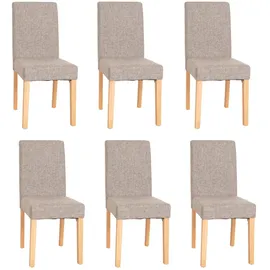 chefgastro Esszimmerstuhl Textil grau 6er Set