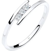 DIAMORE Ring Damen Klassisch Elegant mit Diamant (0.06 ct.) aus 925 Sterling Silber