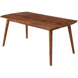 Massivholz Esstisch im modernen Landhausstil, Sheesham, abgerundete Ecken. 120x60x77 cm | Kadima Design