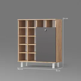 livinity® Badschrank, Anthrazit, 78.4 x 91.6 cm