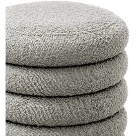 Svita Blossom XS Hocker mit Stauraum Sitzhocker Ottomane Boucle-Polster Hellgrau