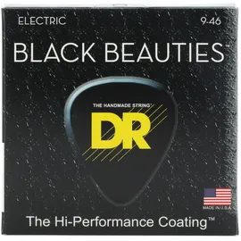 DR Strings BLACK BEAUTIESTM - BLACK Farbige E-Gitarrensaiten: Leicht bis mittel 9-46