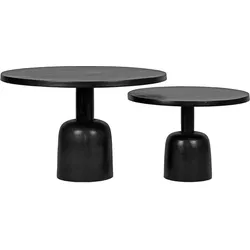 Wohnzimmer Tische mit runder Tischplatte Schwarz (zweiteilig)