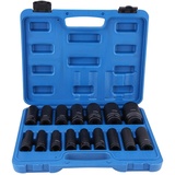 Impact Socket Tools,Schlagschrauber Nuss Set 16-teilig Impact Socket Set mit 1/2 Zoll Antrieb Steckschlüsselsatz-Reparaturwerkzeugsatz 10-32mm Sechskant Nüsse -Metric