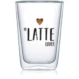 PPD Latte Glas Latte Lover 400ml Eiskaffee-Glas Latte-Glas Borosilkatglas Glas Eiskaffee Eistee Eiskaffee-Glas Eistee-Glas Latte-Macchiato Aufschrift Kaffeeliebhaber Kaffeeglas Kaffee