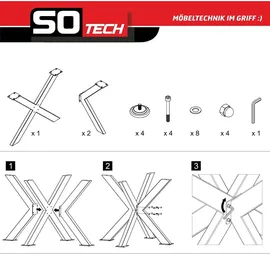 SOTech Tischgestell SPIDER 430 x 580 x 980 mm