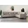 PLACES OF STYLE Ecksofa »Pinto, 250/290 cm, langer Schenkel, XXL, Ottomane«, Cord, Feincord, Luxus-Microfaser Leder und Chenille beige