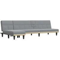 vidaXL Schlafsofa in L-Form Hellgrau 255x140x70 cm Stoff - Vidaxl