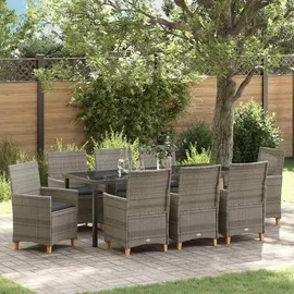 vidaXL Gartenmöbel-Set 9-tlg. Grau