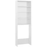 vidaXL Waschmaschinenschrank Hochglanz-Weiß 64x24x190 cm