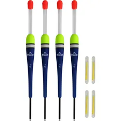 4er Set Knicklichtposen (8 g) Laufposen Blau inkl. 4 Knicklichter 8G