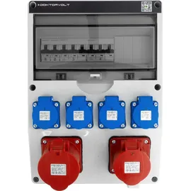 Doktorvolt Baustromverteiler 32A 16A CEE 4x230V mit LS-Schalter TGD-S Stromverteiler Wandverteiler Doktorvolt DV-6036-D