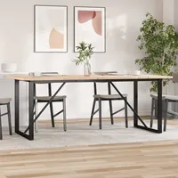 VidaXL Esstisch O-Gestell 200x100x75,5cm Massivholz Kiefer & Stahl