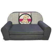 FORTISLINE Kindersitzgruppe Kindersofa "MINI" Kindercouch zum Aufklappen W386 grau