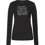 super.natural Free Ski Tickets LS Damen jet black/feather grey XL