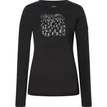 super.natural Free Ski Tickets LS Damen jet black/feather grey XL