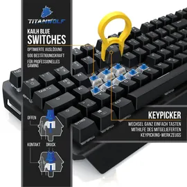 Titanwolf Tastatur-, Maus- und Mauspad Spar Set, Mechanisches Keyboard, Mouse & Mousepad Gaming Bundle