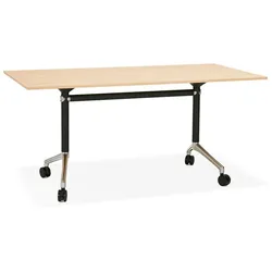 Kadima Design Arbeitstisch Klappbar | 160 x 80 cm | Rollen Ergonomisch Homeoffice | Beige | Bürotisch