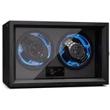 Klarstein Uhrenbeweger für Automatikuhren, Automatik-Uhrenbeweger für 2 Uhren, Automatikuhr Uhrenbeweger mit Acryl-Tür, Automatischer Uhrenbeweger, Blaue LEDs, Watch Winder mit 4 TPD Einstellungen