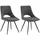 PRO.COM Polsterstühle 2er Set ERNESTO, Grau - Schwarz - Kunstleder - Mikrofaser - Metallgestell - 2er Set