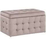 Hocker Rosa Samt Rechteckig mit Stauraum Deckel Steppung Modern Sitzbank Bettbank Fußbank Fußhocker Schemel Schlafzimmer Wohnzimmer Flur